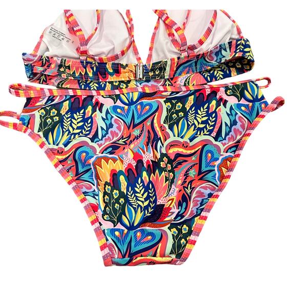 SHEIN Women's Bikini Set Boho Floral Print Swimsuit Size Small NWT - Picture 12 of 13